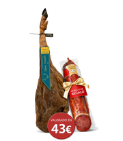 Jamón de Bellota 100% Ibérico + 1/2 Lomo de Bellota con Pimentón de Regalo | García Mimbrero