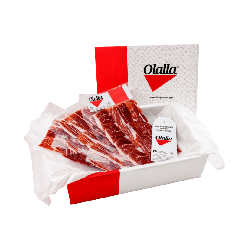 Caja Jamón de Bellota 75% Raza Ibérica (10×100 g) | Olalla