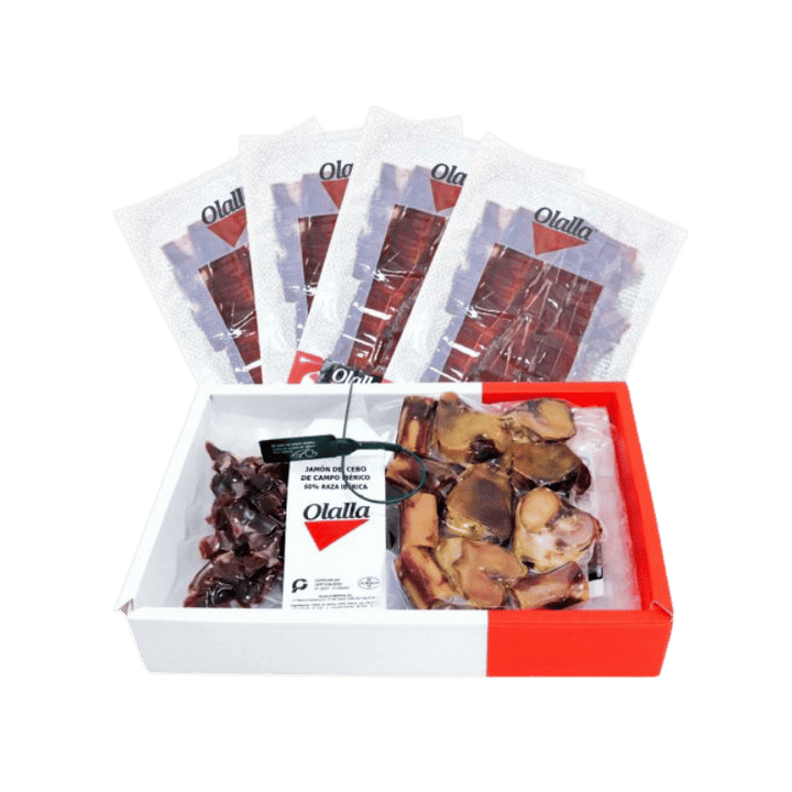 Caja de Jamón de Cebo de Campo Ibérico 50% Raza Ibérica Loncheado a Cuchillo | Olalla