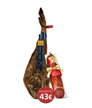 Jamon de bellota Iberico 50% Raza ibérica + 1/2 Lomo de Bellota con Pimentón de Regalo | García Mimbrero