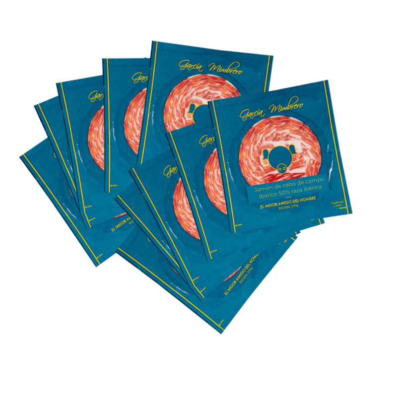10 x 100 g Jamón de cebo de campo ibérico 50% raza ibérica | García Mimbrero