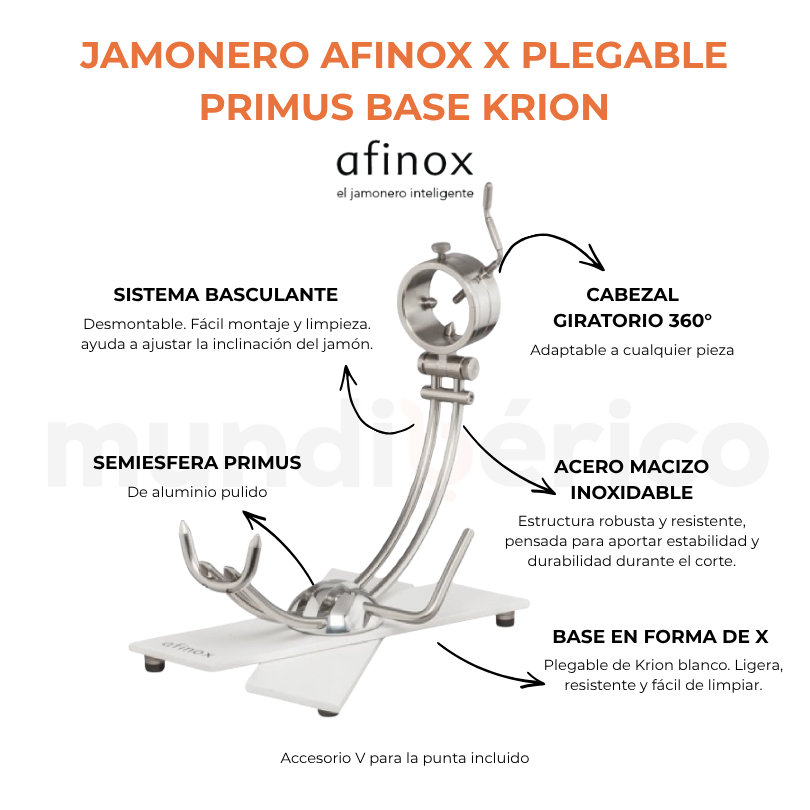 Jamonero Afinox X plegable primus base krion