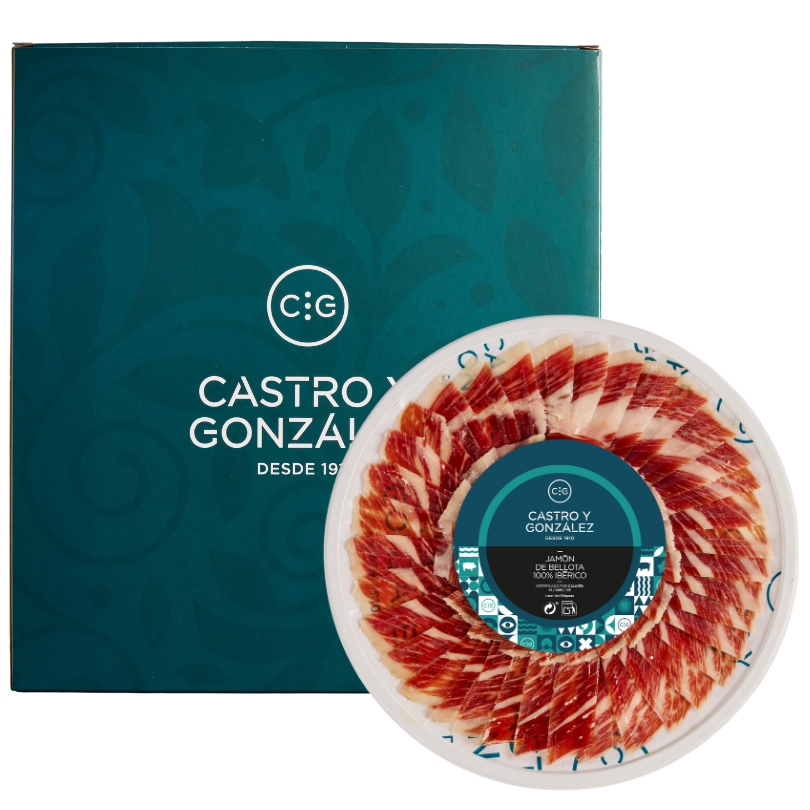 Loncheado Jamón de Bellota 100% Ibérico (10 sobres × 100 g) | Castro y González