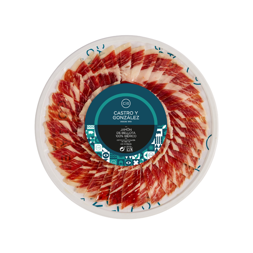 Loncheado Jamón de Bellota 100% Ibérico (10 sobres × 100 g) | Castro y González