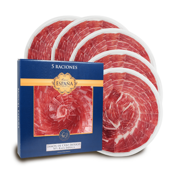 Pack 5 Platos Jamón de Cebo Ibérico Cortado – Miguel España e Hijos