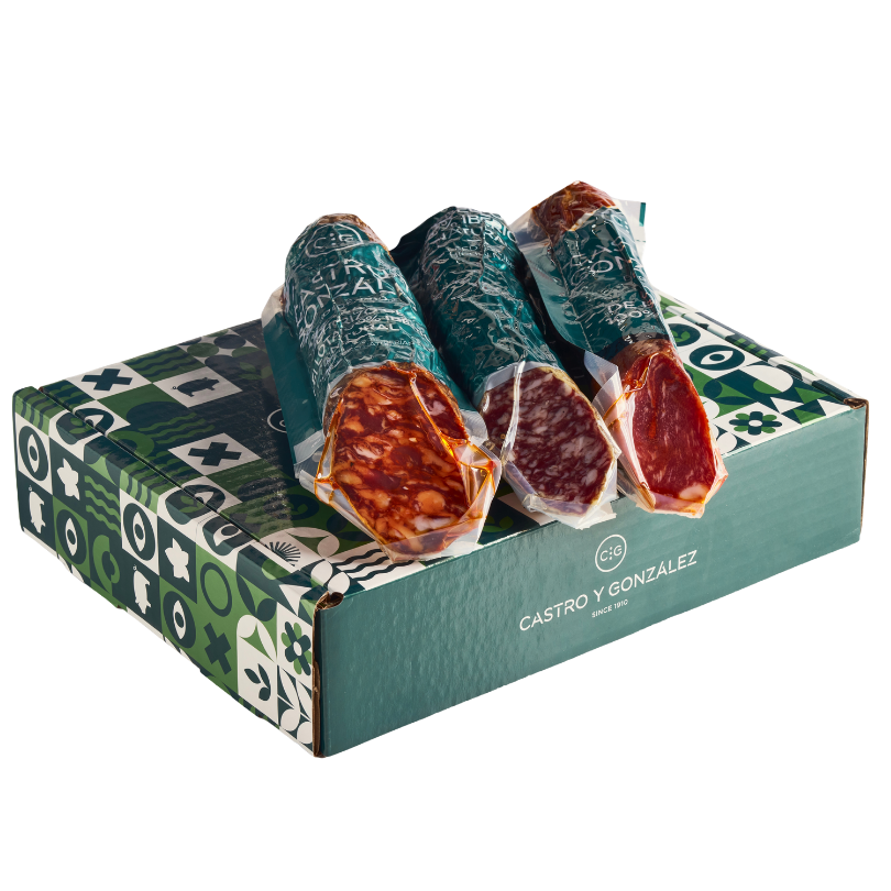Pack Embutidos Bellota (mitades Lomo, Salchichón y Chorizo) | Castro y González