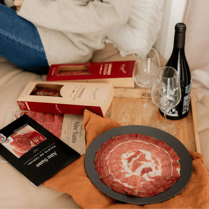 Pack Jamón y Vino Aire Sano – selección artesanal aragonesa con D.O. Teruel