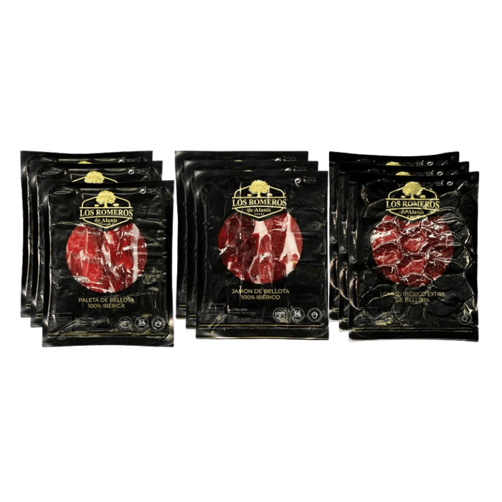 Pack Ibérico 9 Sobres: 3x Jamón, 3x Paleta y 3x Lomito de Bellota 100% Ibérico