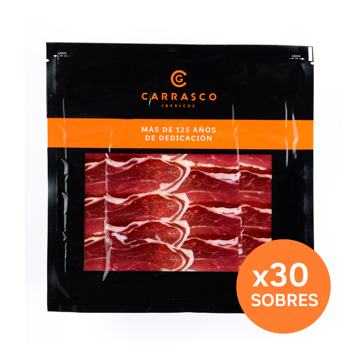 Pack 30 Sobres de Paleta de Bellota 100% Ibérica Carrasco (30 sobres 100 g) – Carrasco Ibéricos