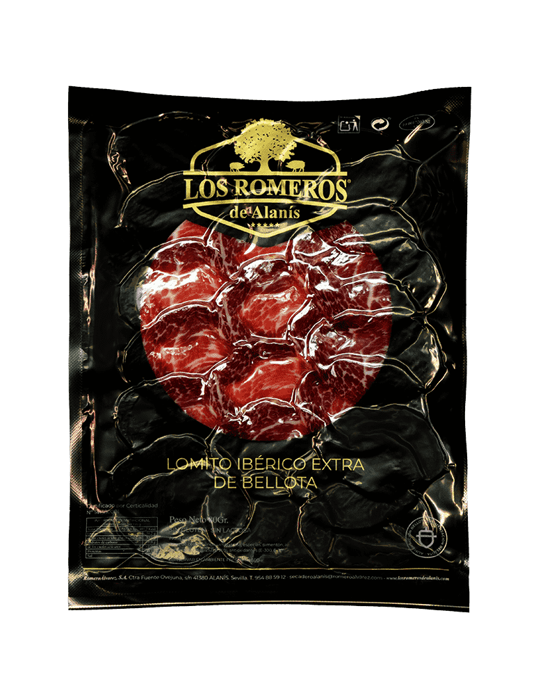 Sobre de lomito ibérico de bellota loncheado de Los Romeros de Alanís, envasado al vacío