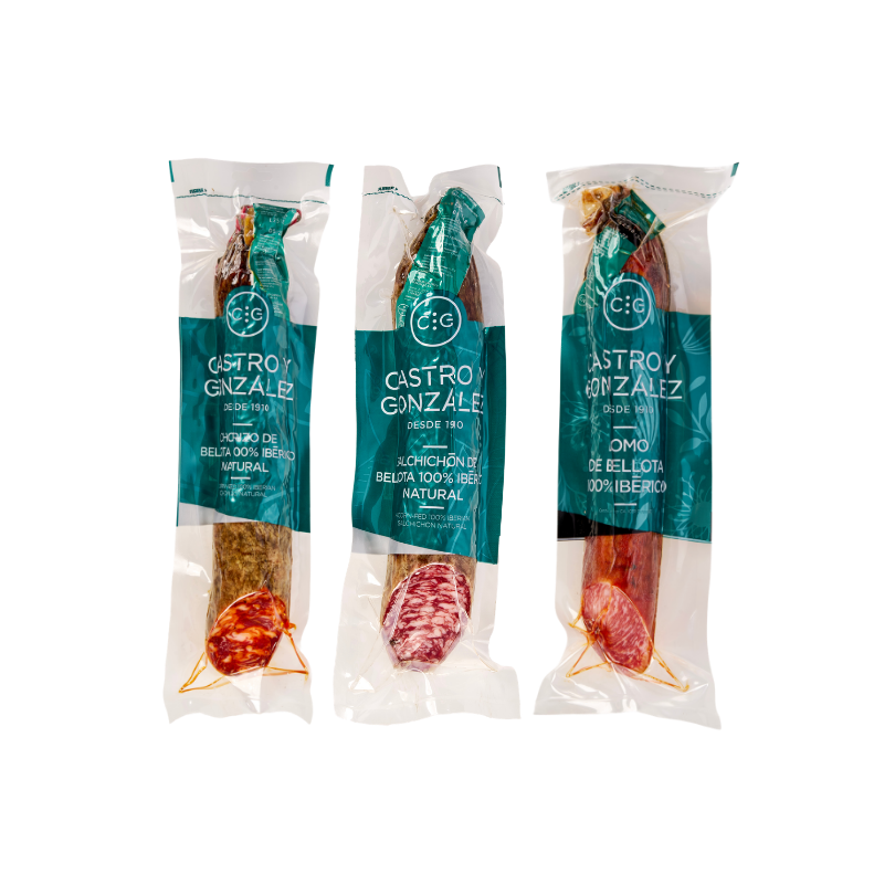 Pack Embutidos Bellota (mitades Lomo, Salchichón y Chorizo) | Castro y González