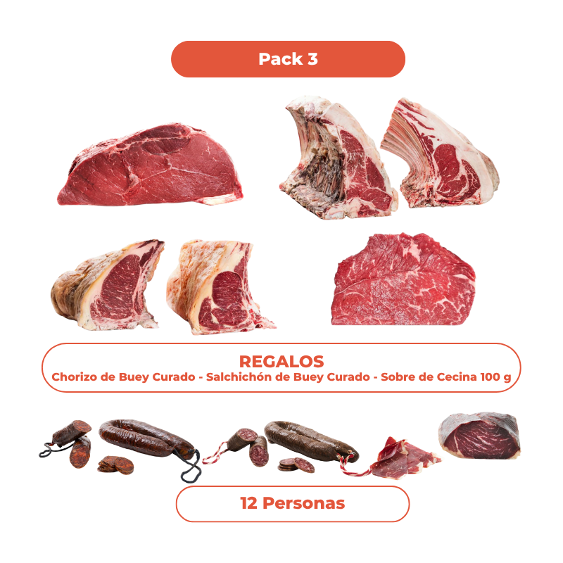 Pack 3 de carnes para más de 12 personas