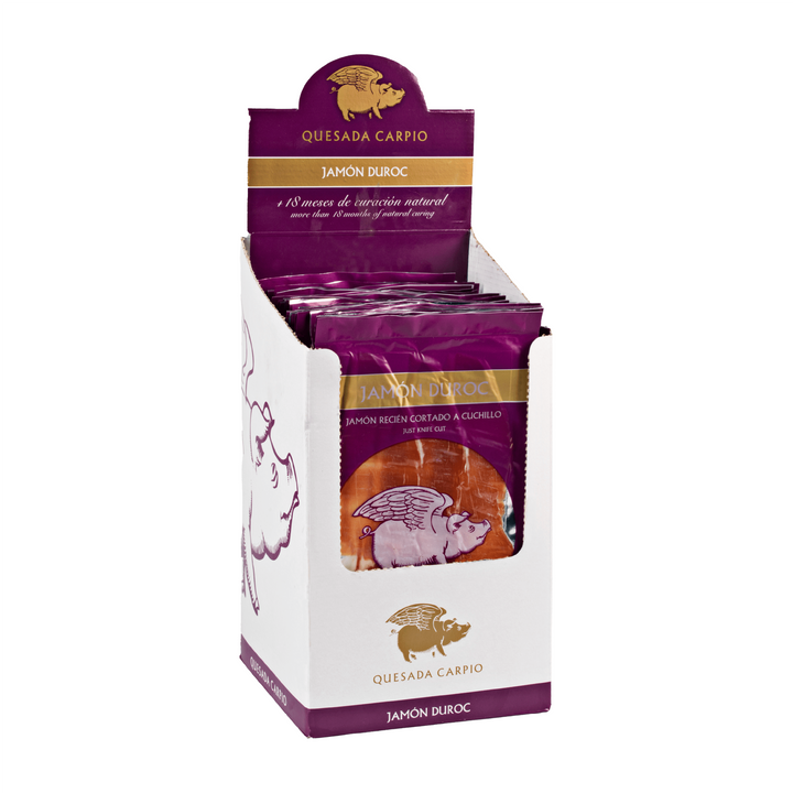 Pack 20 Sobres de 50 g (1 kg) Jamón Duroc Loncheado a Cuchillo – Quesada Carpio